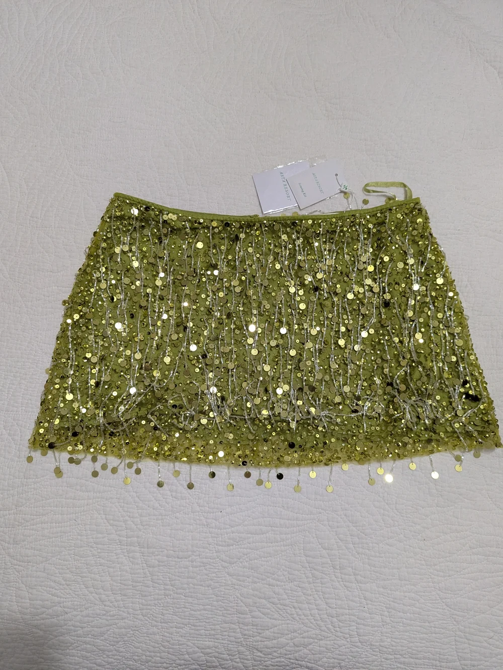 Asta Resort Hand Beaded Mini Skirt Size Medium NWT